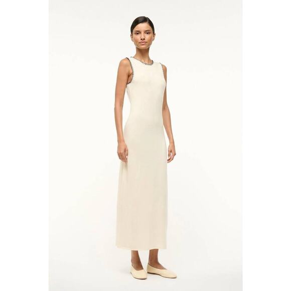 Staud Morrison Maxi Cardigan in Ivory Navy S - Picture 5 of 5